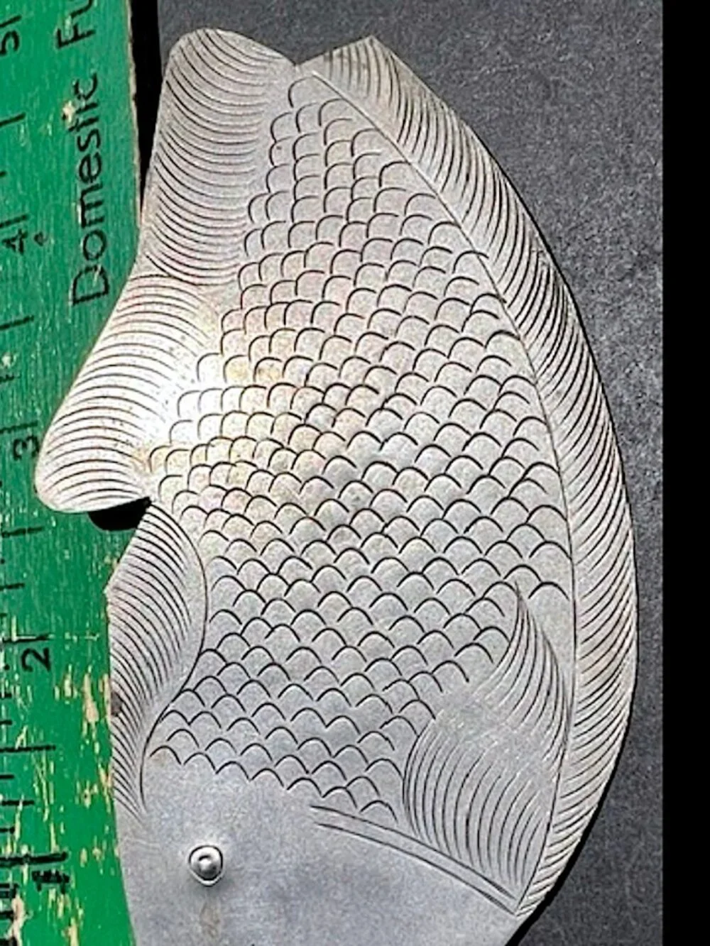 Vintage Large Metal FISH BROOCH Pin